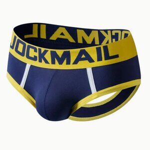 Jockmail Royal Blue Cotton Spandex Large Open Rear Brief